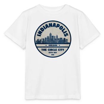 Indianapolis Skyline Kreisstadt - Stanley/Stella Kinder T-Shirt MINI CREATOR  - Weiß - Vorne - Maike (125cm)
