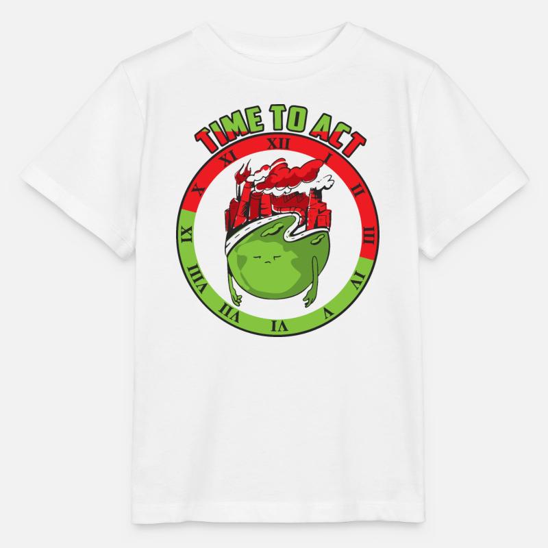 Climate change, time to act - Stanley/Stella MINI CREATOR Kids’ T-Shirt - white