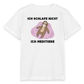 Faultier Schlafen Humorvoll Statement Säugetier - Stanley/Stella Kinder T-Shirt MINI CREATOR  - Weiß - Vorne - Maike (125cm)