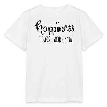 happiness looks good on you - Stanley/Stella MINI CREATOR Kids’ T-Shirt - white - Front - Maike (125cm)