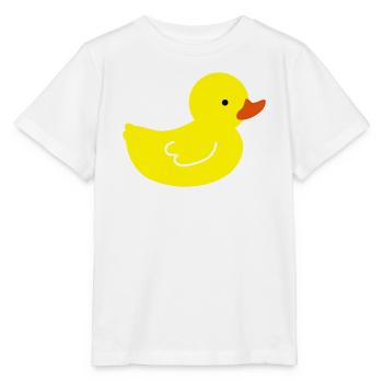 Fröhliche Quietscheente: Ein Hauch von Gelb - Stanley/Stella Kinder T-Shirt MINI CREATOR  - Weiß - Vorne - Maike (125cm)