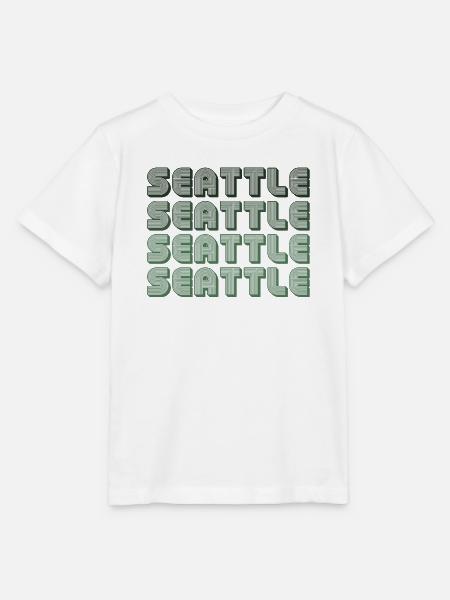 Seattle Blockgrid Muster - Stanley/Stella Kinder T-Shirt MINI CREATOR - Weiß