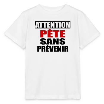Attention Pète sans prévenir - T-shirt bio MINI CREATOR Stanley/Stella Enfant - blanc - Devant - Maike (125cm)