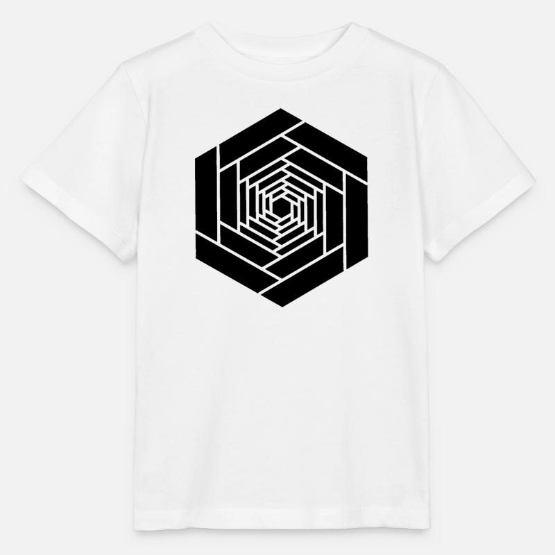 Hexagone infini noir fleur - T-shirt bio MINI CREATOR Stanley/Stella Enfant - blanc