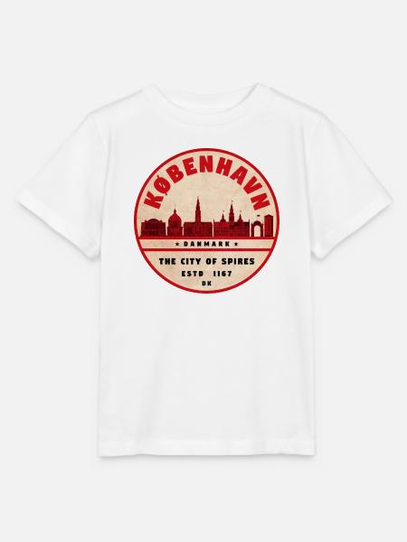 København Retro Stadt Silhouette - Stanley/Stella Kinder T-Shirt MINI CREATOR - Weiß