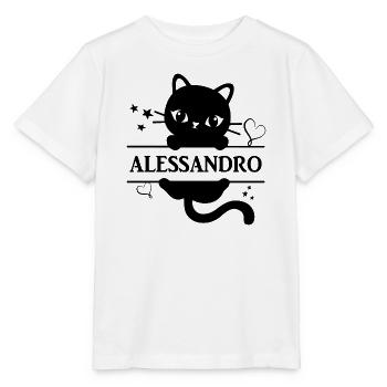 t-shirt Alessandro t shirt cat gift idea cat cat - Stanley/Stella MINI CREATOR Kids’ T-Shirt - white - Front - Maike (125cm)
