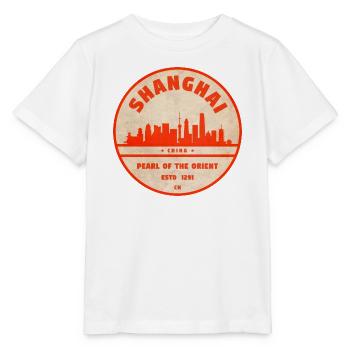 Shanghai Skyline Seal Red - T-shirt bio MINI CREATOR Stanley/Stella Enfant - blanc - Devant - Maike (125cm)