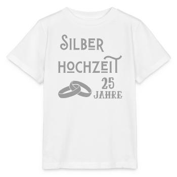 Silberhochzeit 25 Jahre verheiratet silber Ringe - Stanley/Stella Kinder T-Shirt MINI CREATOR  - Weiß - Vorne - Maike (125cm)