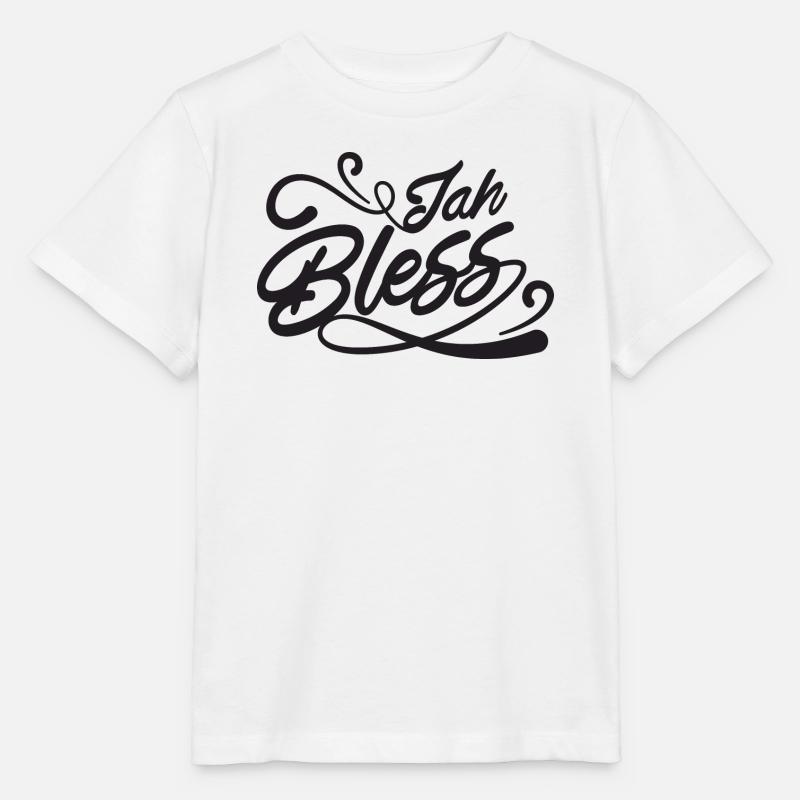 Jah Bless Script - Stanley/Stella MINI CREATOR Kids’ T-Shirt - white