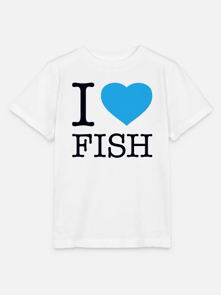 I LOVE FISH - Stanley/Stella Kinder T-Shirt MINI CREATOR  - Weiß