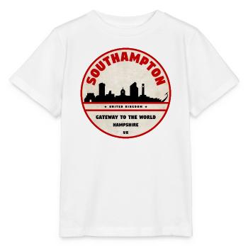 Écusson de la Porte d’entrée de Southampton - T-shirt bio MINI CREATOR Stanley/Stella Enfant - blanc - Devant - Maike (125cm)