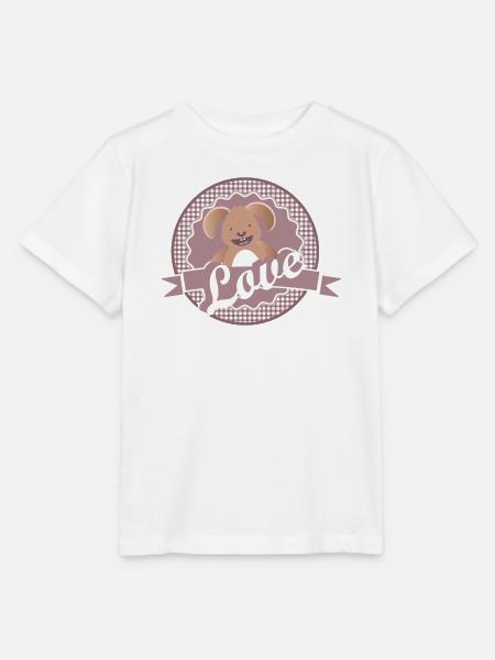 Etikett in Altrosa mit niedlichen Hase und Liebe - Stanley/Stella Kinder T-Shirt MINI CREATOR - Weiß