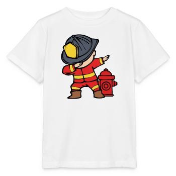 Rescuer Firefighter Helmet Fire Hose Fire Brigade - Stanley/Stella MINI CREATOR Kids’ T-Shirt - white - Front - Maike (125cm)