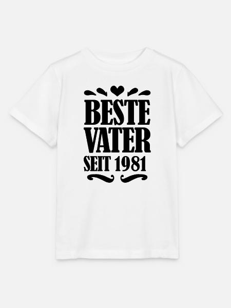 Bester Vater seit 1981 - Stanley/Stella Kinder T-Shirt MINI CREATOR - Weiß
