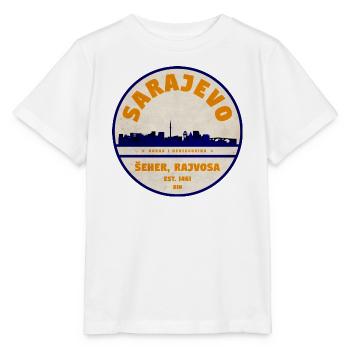 Insigne vintage Sarajevo Skyline - T-shirt bio MINI CREATOR Stanley/Stella Enfant - blanc - Devant - Maike (125cm)