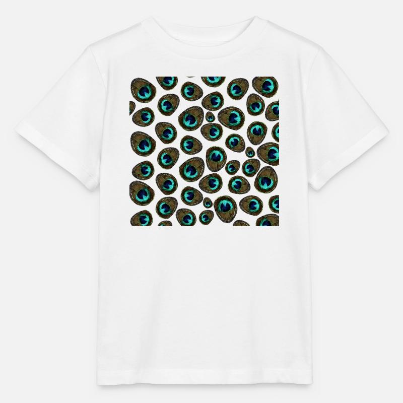 all over prints Damen, pfauenmuster wasserpixel - Stanley/Stella Kinder T-Shirt MINI CREATOR - Weiß