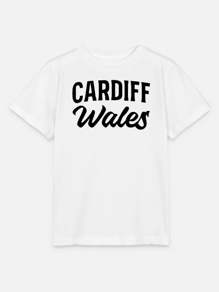 Cardiff Wales Retro Schriftzug - Stanley/Stella Kinder T-Shirt MINI CREATOR - Weiß