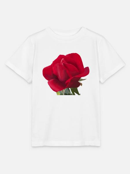 Rote Rose - Aquarell - Stanley/Stella Kinder T-Shirt MINI CREATOR  - Weiß