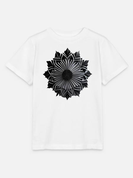 Schwarzer Origami-Stern - Stanley/Stella Kinder T-Shirt MINI CREATOR - Weiß