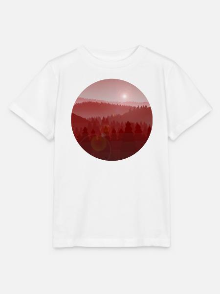Sonnenuntergang im Kiefernwald - Stanley/Stella Kinder T-Shirt MINI CREATOR - Weiß