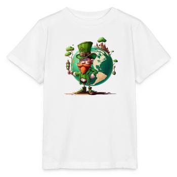 Weltglücks-Leprechaun - Stanley/Stella Kinder T-Shirt MINI CREATOR  - Weiß - Vorne - Maike (125cm)