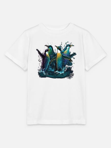 Pinguine im Wasser - Stanley/Stella Kinder T-Shirt MINI CREATOR  - Weiß