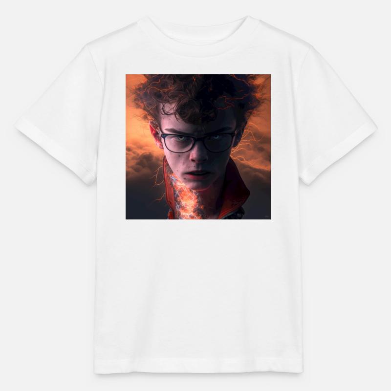 Portrait elektrik - Éclairs et Feu Intérieur - T-shirt bio MINI CREATOR Stanley/Stella Enfant - blanc