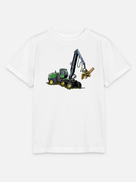 Harvester, Holzerntemaschine - T-shirt MINI CREATOR barn från Stanley/Stella - vit