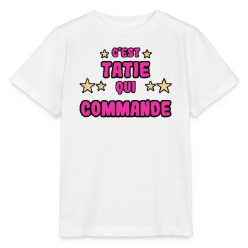 C'est tatie qui commande - T-shirt bio MINI CREATOR Stanley/Stella Enfant - blanc - Devant - Maike (125cm)