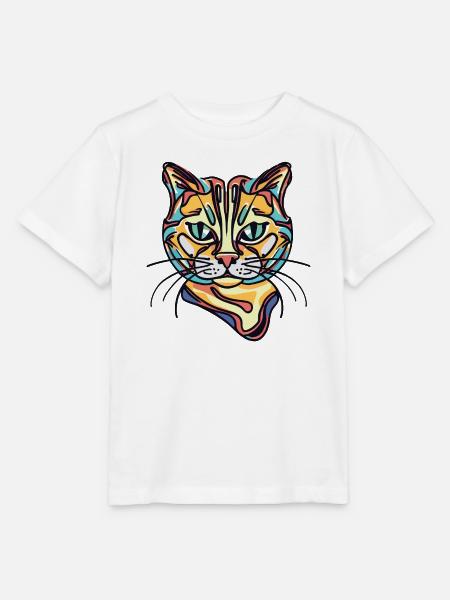 Bunte Katze - Stanley/Stella Kinder T-Shirt MINI CREATOR - Weiß