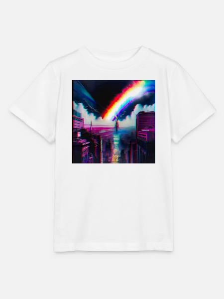 Regenbogen City Art Futuristisch - Stanley/Stella Kinder T-Shirt MINI CREATOR - Weiß