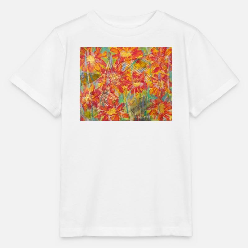 Lebendige Blumenwiese im Impressionstil - Stanley/Stella Kinder T-Shirt MINI CREATOR  - Weiß