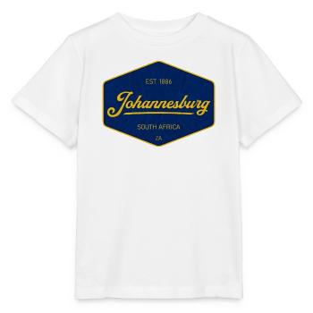 Johannesburg Vintage Sign Blau Gelb - Stanley/Stella Kinder T-Shirt MINI CREATOR  - Weiß - Vorne - Maike (125cm)