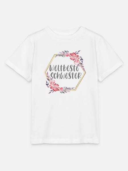 Weltbeste Schwester Schwesterherz Geschenk - Stanley/Stella Kinder T-Shirt MINI CREATOR - Weiß