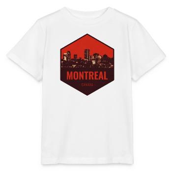 Montréal Skyline Rouge - T-shirt bio MINI CREATOR Stanley/Stella Enfant - blanc - Devant - Maike (125cm)