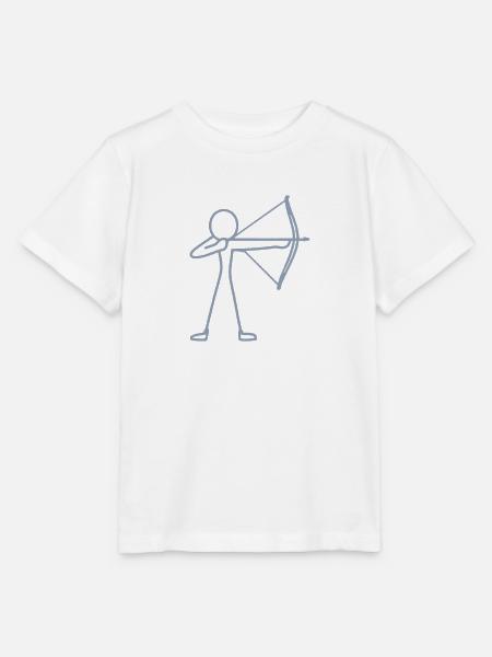 Strichmännchen Bogen Bogenschießen Bogenschütze - Stanley/Stella Kinder T-Shirt MINI CREATOR - Weiß
