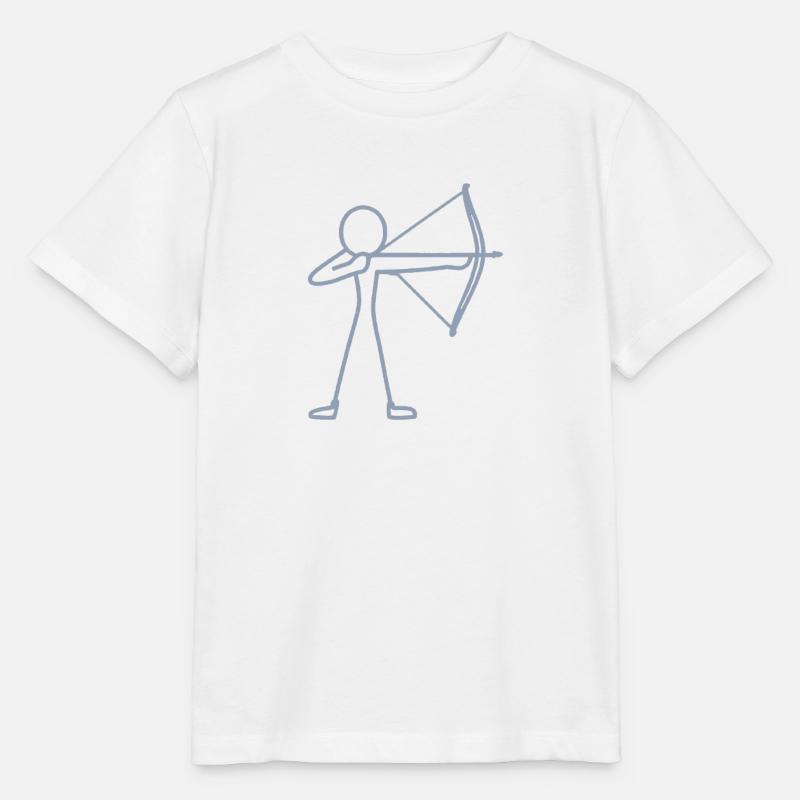 Strichmännchen Bogen Bogenschießen Bogenschütze - Stanley/Stella Kinder T-Shirt MINI CREATOR  - Weiß