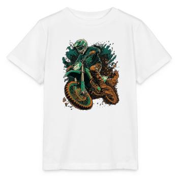 Motocross Vert Orage-Orange Splash - T-shirt bio MINI CREATOR Stanley/Stella Enfant - blanc - Devant - Maike (125cm)
