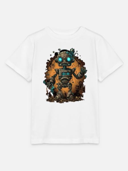 Netter kleiner Roboter - Stanley/Stella Kinder T-Shirt MINI CREATOR - Weiß