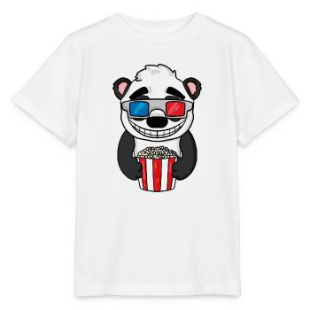 Panda Bär Popcorn Kino - Stanley/Stella Kinder T-Shirt MINI CREATOR  - Weiß - Vorne - Maike (125cm)
