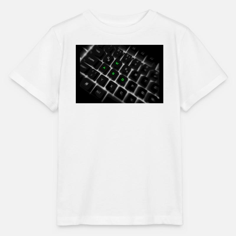 WASD Neon Keyboard Art Print - Stanley/Stella Kinder T-Shirt MINI CREATOR  - Weiß