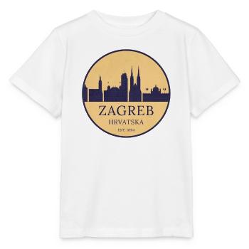 Zagreb, Croatie - Skyline Badge - T-shirt bio MINI CREATOR Stanley/Stella Enfant - blanc - Devant - Maike (125cm)