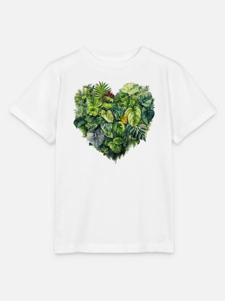 Blätterherz Tropenwald - Stanley/Stella Kinder T-Shirt MINI CREATOR  - Weiß