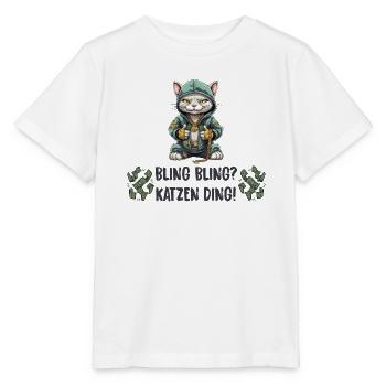 Katzen Hip Hop Design - Stanley/Stella Kinder T-Shirt MINI CREATOR  - Weiß - Vorne - Maike (125cm)