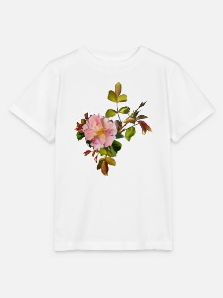 Zarte Rosa Rosenblüte - Stanley/Stella Kinder T-Shirt MINI CREATOR - Weiß