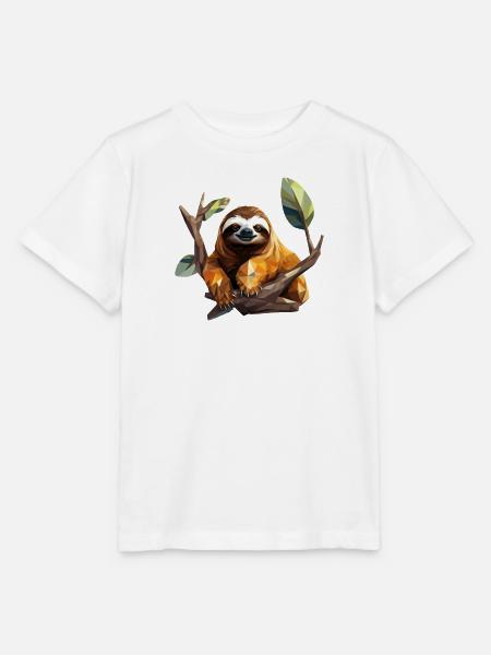 Faultier im Polygon Design - Stanley/Stella Kinder T-Shirt MINI CREATOR - Weiß