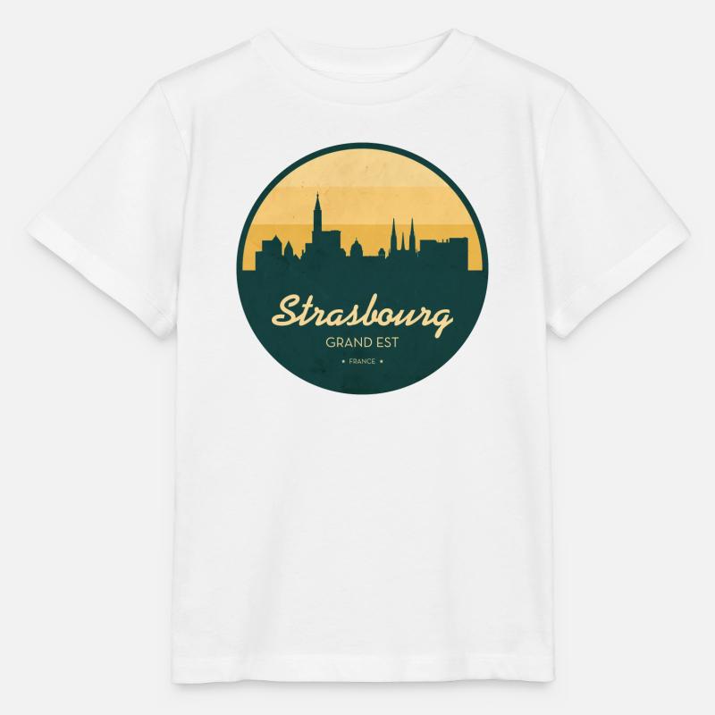 Strasbourg Skyline – Sunset Design - T-shirt bio MINI CREATOR Stanley/Stella Enfant - blanc