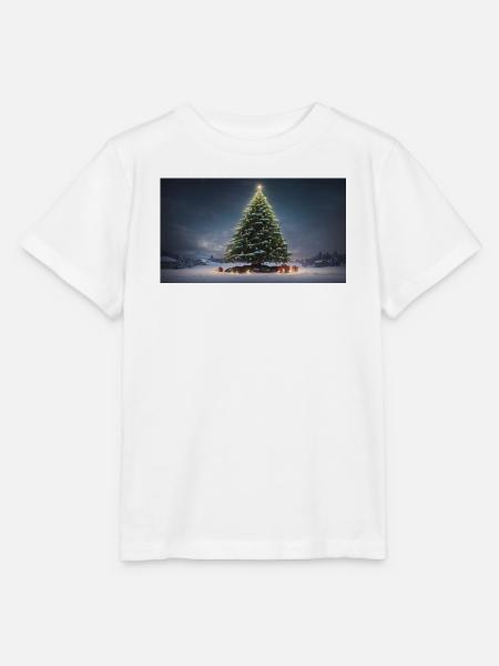 Winterlicher Weihnachtsbaum mit Geschenken - Stanley/Stella Kinder T-Shirt MINI CREATOR  - Weiß