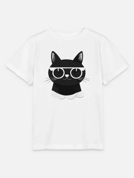 cooles Katzengesicht mit sonnenbrille - Stanley/Stella Kinder T-Shirt MINI CREATOR - Weiß
