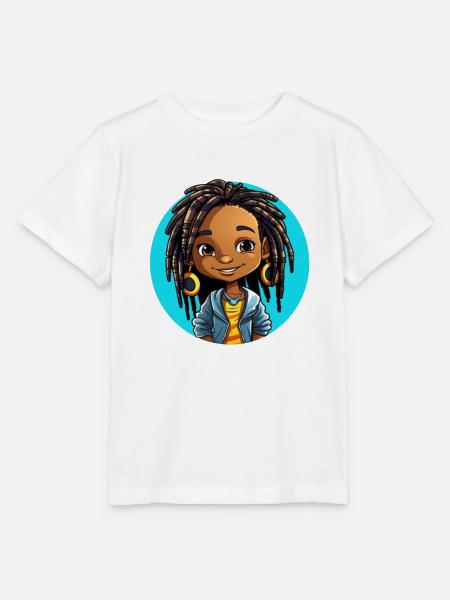 Lebensfrohe Dreadlocks Illustration - Stanley/Stella Kinder T-Shirt MINI CREATOR - Weiß